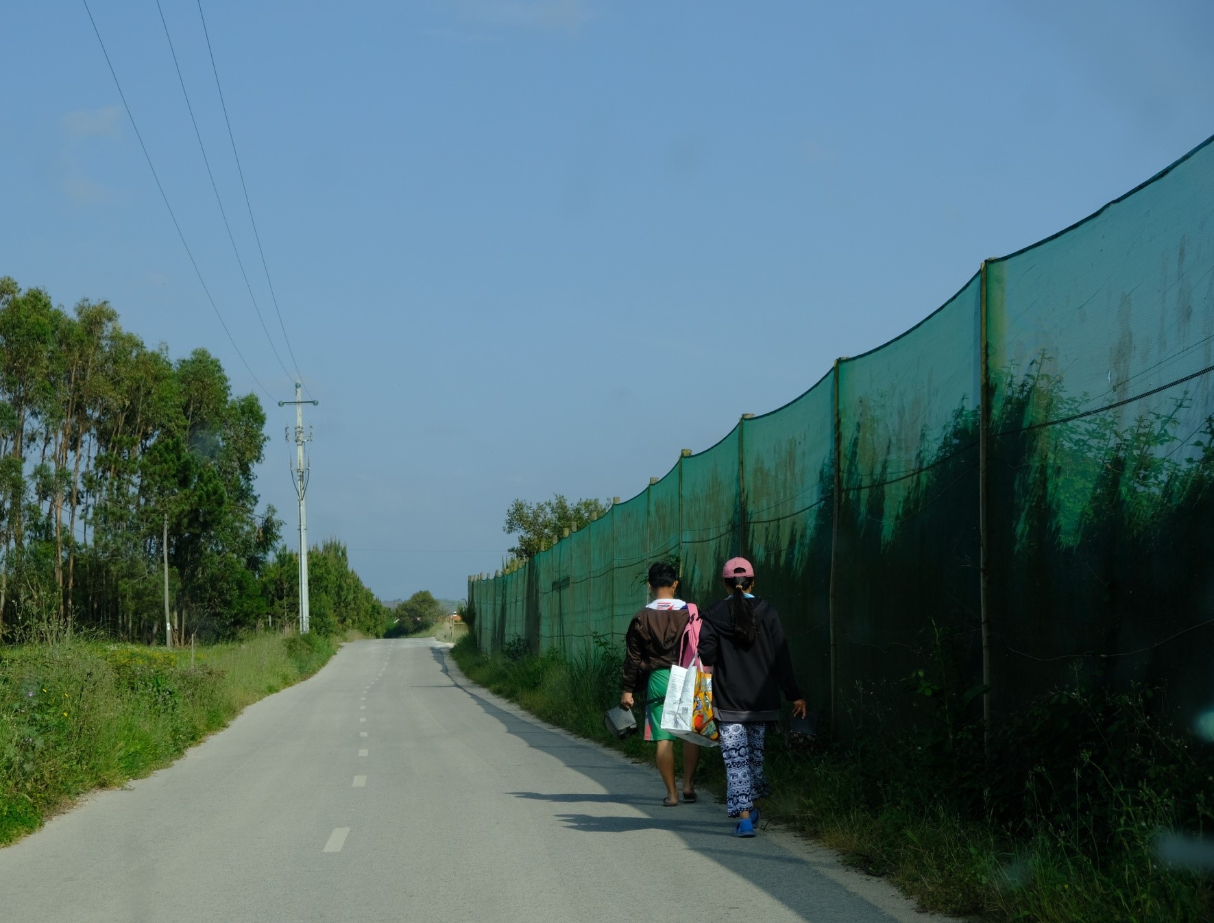 Imagen 4. Personas inmigrantes caminando por la carretera. Fonte: Rita y Soledad